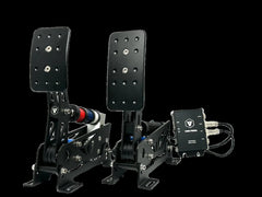 Trak Racer UK VNM Lite Pedals Set with professional load cell sim racing pedals, featuring metallic footplates and adjustable pedal arms.