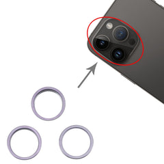 For iPhone 14 Pro Max 3PCS Rear Camera Glass Lens Metal Outside Protector Hoop Ring, For iPhone 14 Pro Max