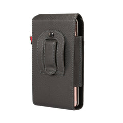 For 6.7 inch and Below Phones Litchi Texture Multifunctional Universal Vertical Flip Upright Double Lattice PU Leather Case Waist Bag with Card Slot & Belt Clip & Lanyard, For 6.7 inch and Below Phones