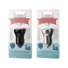 REMAX RCC106 Vitor Series 3.4A Dual USB Interface Car Charger with Digital Display, with Digital Display Silver