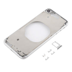 Transparent Battery Back Cover with Camera Lens Frame & SIM Card Tray & Side Keys for iPhone 8, For iPhone 8 (Transparent White), For iPhone 8 (Transparent Gold)
