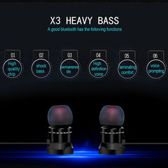 X3 Magnetic Absorption  Sports Bluetooth 5.0 In-Ear Headset with HD Mic, Support Hands-free Calls, Distance: 10m