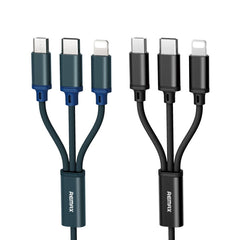 REMAX RC-131TH 1m 2.8A 3 in 1 USB to 8 Pin & USB-C / Type-C & Micro USB Charging Cable