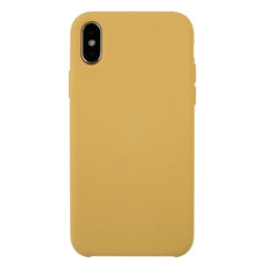For iPhone X / XS Pure Color Liquid Silicone + PC Dropproof Protective Back Cover Case, For X, X