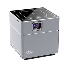 Personal Projector Pico Genie Impact 2.0 Plus ELITE ultra portable smart LED projector displaying a bright, clear image on a wall.
