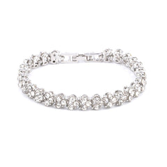 Glamorous Female Crystal Bracelet with Artificial Diamond Inlaid for Wedding, Engagement, Mother`s Day And Birthday Gift, Diameter: 5.25 cm, Perimeter:16.5 cm, Silver
