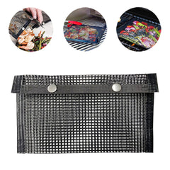Barbecue Heat Resistant Non-stick Grilling Mesh BBQ Baking Bag, Size: 24 x 14cm (Black), 24 x 14cm (Black)