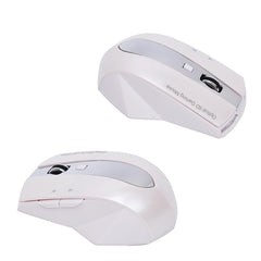 MZ-011 2.4GHz 1600DPI Wireless Rechargeable Optical Mouse with HUB Function, Pearl White, Blue, Silver, Black, Black Silver, White + Royal Blue