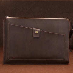Universal Genuine Leather Business Zipper Laptop Tablet Bag For 15.4 inch and Below, 15.4 inch