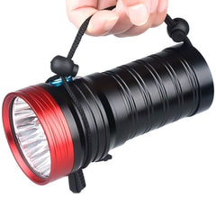 3 Gears, DB18 18xT6, Luminous Flux: 5400lm LED Flashlight, with 4 18650 Batteries