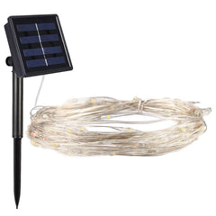 20m 200 LEDs SMD 0603 Solar Panel Silver Wire String Light Fairy Lamp Decorative Light, DC 5V, 20m 200 LEDs Colorful Light, 20m 200 LEDs White Light