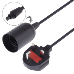 E27 Wire Cap Lamp Holder Chandelier Power Socket with 1.8m Extension Cable, Big UK Plug, Big UK Plug, 1.8m