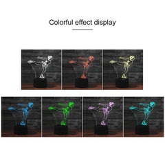 Ice Skating Black Base Creative 3D LED Decorative Night Light, Powered by USB and Battery, Powered by USB and Battery