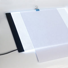 Ultra-thin A4 Size Portable USB LED Artcraft Tracing Light Box Copy Board Brightness Control for Artists Drawing Sketching Animation and X-ray Viewing, Brightness Control No Charger