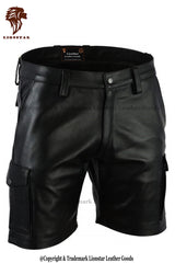 Men's Victor Sheepskin Leather Shorts | Premium | Black | Club & Gay Gear
