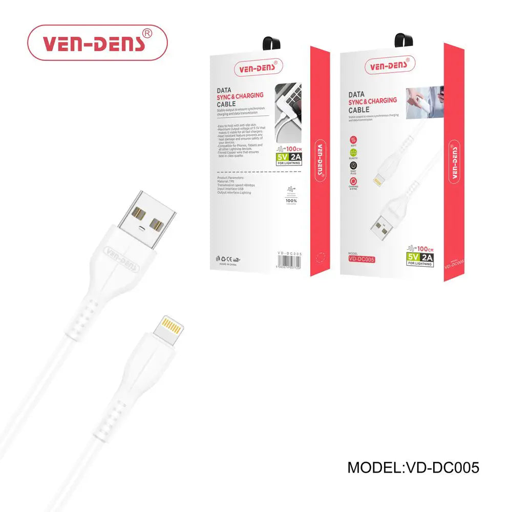 Phone Base USB A to Lightning fast charging data cable, black with reinforced connectors and flexible design for easy device connection.