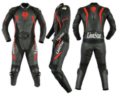 Red & Pink Cowhide Motorcycle Racing Suit | CE-Approved | Kids & Adults | Panther Series