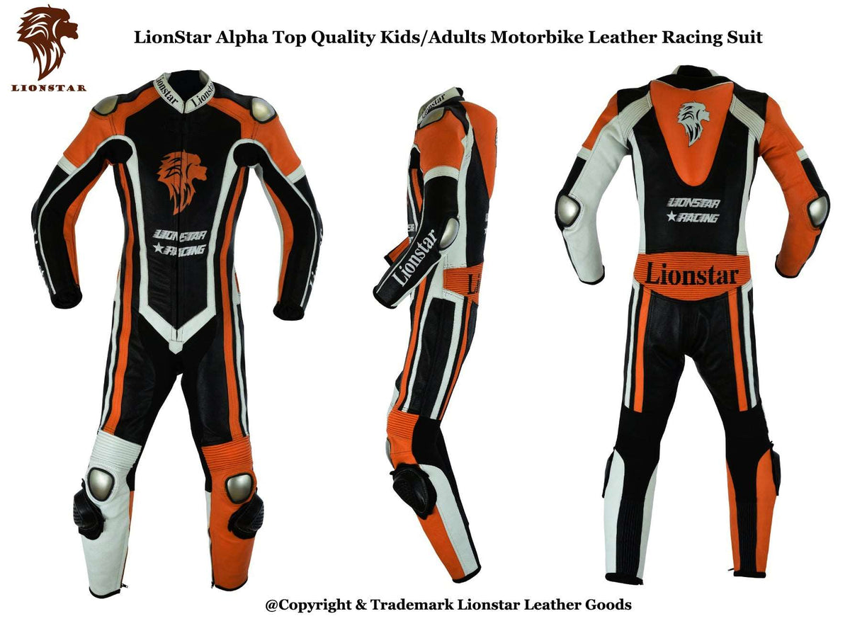 Kids Junior Motorcycle Racing Suit | 4 Colors CE-Approved | Children's Cowhide Racing Leathers