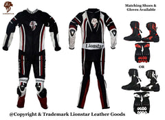 Fitto Black Leather Racing Suit Full Set: CE Armor & Speed Hump (Kids/Adults)