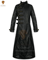 Men's Steampunk Leather Trench Coat | Premium Cowhide | Full Length | Victorian Industrial