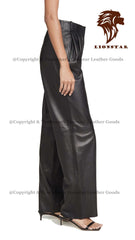 Women's Pencil Sheepskin Leather Trousers | Premium Black Slim Fit | Tailored Professional | Belt Options