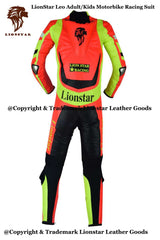 Red Cowhide Motorcycle Racing Suit | CE-Approved Kids & Adults Racing Leathers | Professional Grade