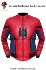 Men's Spider-Man Red & Blue Sheepskin Biker Jacket | Premium Leather | Marvel Inspired