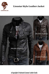 LionStar Stylo Men Leather Jacket | Premium Cowhide | 3 Colors | Professional Style
