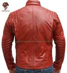 Men's Superman "S" Logo Sheepskin Biker Jacket | Premium Leather | Red & Black Options