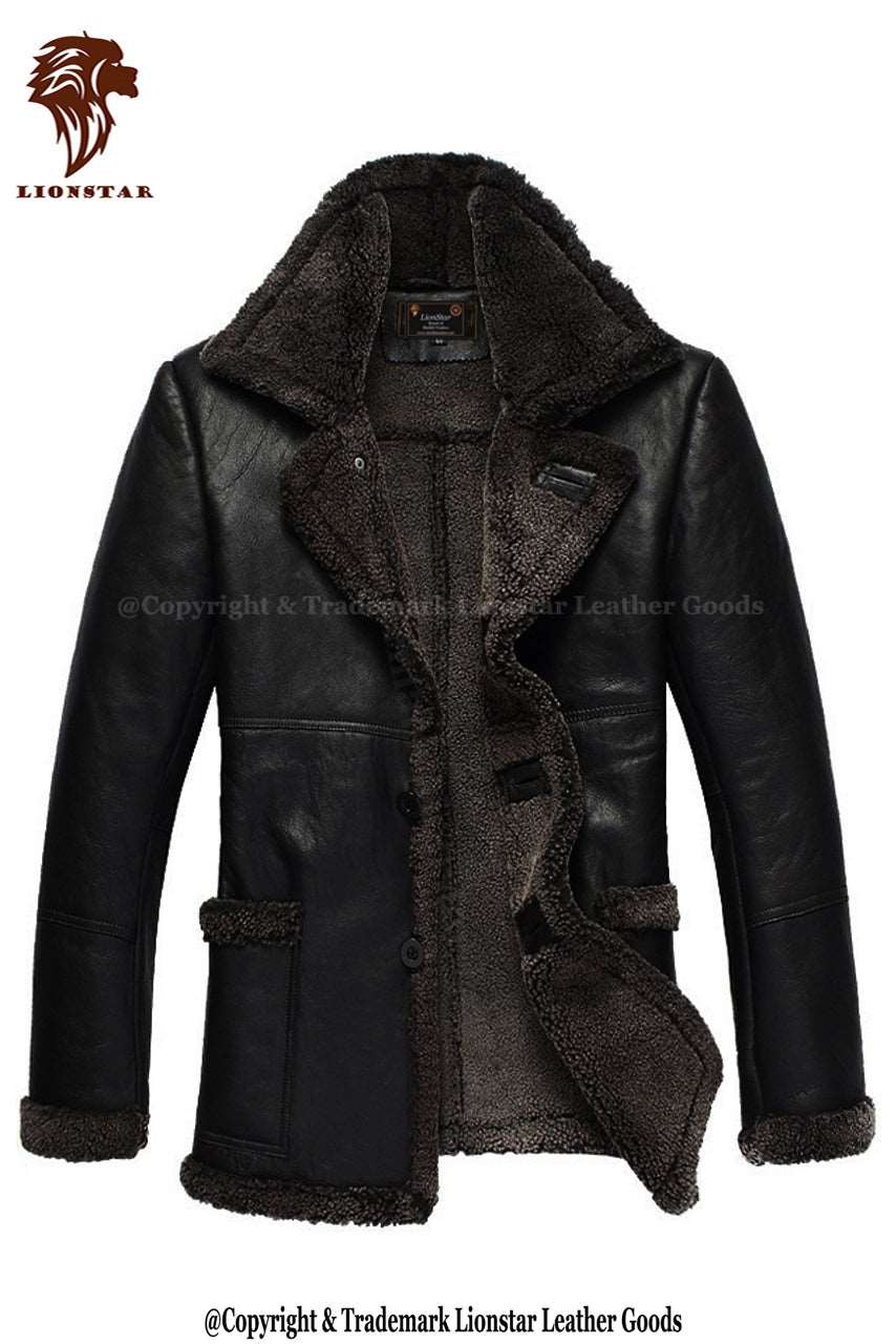 Men's Ranger Leather Trench Coat with Fur Collar | Premium Cowhide | Full Length | Winter