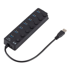 7 Ports USB 3.0 High Speed Multi Hub Expansion with Switch for PC & Laptop, Hub Expansion
