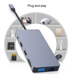 Blueendless 12 In 1 Multi-function Type-C / USB-C HUB Expansion Dock, 12 In 1
