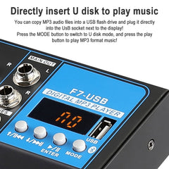 F7 Home 7-channel Bluetooth USB Reverb Mixer, US Plug, F7 US Plug