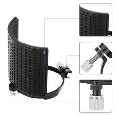 TEYUN PS-4x3 Condenser Microphone U-shaped Blowout Cover Desktop Bracket Audio Accessory Clip, PS-4
