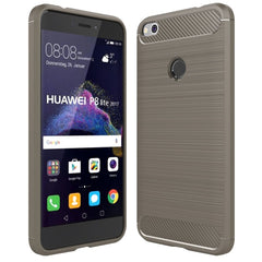 For Huawei  P8 Lite (2017) Brushed Carbon Fiber Texture Shockproof TPU Protective Case, Huawei P8 Lite (2017)