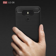 For LG G6 Brushed Carbon Fiber Texture Shockproof TPU Protective Cover Case, For LG G6, For G6