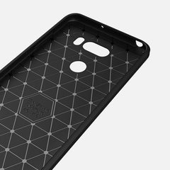 For LG V30 Brushed Texture Carbon Fiber Shockproof TPU Rugged Armor Protective Case, For LG V30