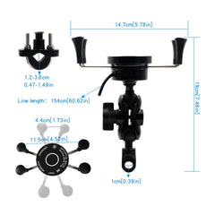 CS-878A1 Multi-function Motorcycle Wireless Wired Aluminum Alloy Mobile Phone Holder Charger, CS-878A1