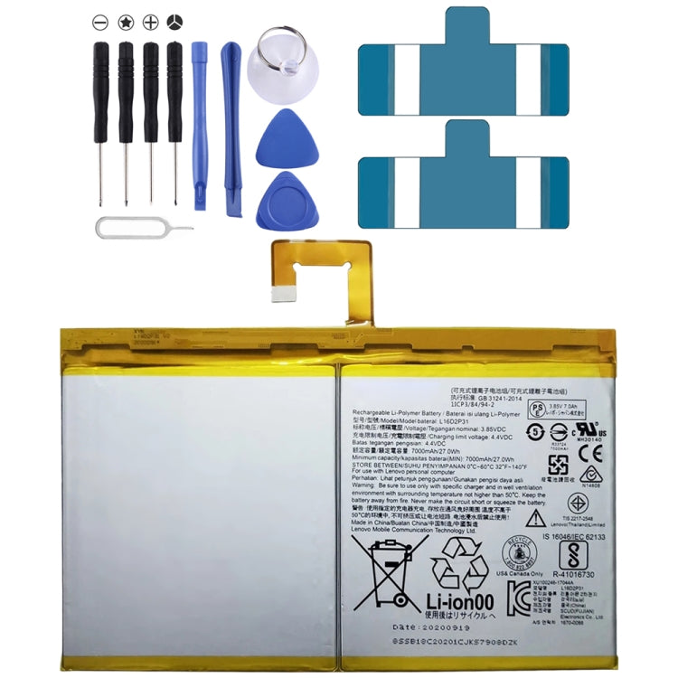 7000mAh L16D2P31 Li-Polymer Battery for Lenovo Tab 4 10/10 REL/10 Plus TB-X304L X304F TB-X704F X704L X504F X504L, For Lenovo Tab 4 10