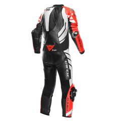 MUGELLO 3 Perforated 1PC LEATHER SUIT BLACK/FLUO-RED/WHITE