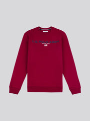 Mens Block Flag Graphic Crew Neck Sweatshirt in Biking Red