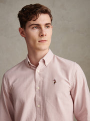 Mens Peached Oxford Shirt Sepia Rose