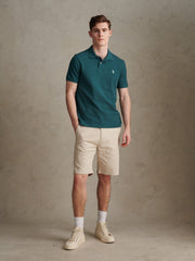 Mens Texture Terry Polo Shirt Mediterranea