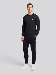 Mens Double Horsemen Sweatshirt Black Bright White DHM