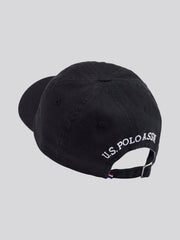 Mens Washed Casual Cap Black Bright White DHM