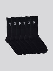 Mens Five Pack Classic Sports Socks in Black
