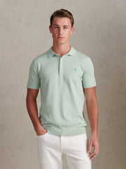 Mens Combed Cotton Polo Shirt Aqua Foam