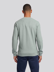 Mens Texture Crew Neck Sweatshirt in Chinois Green