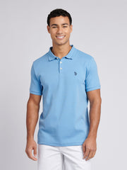 Mens Double Horsemen Rib Polo Shirt in Allure