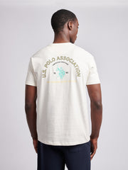 Mens Front/Back Print Graphic T-Shirt in Whisper White